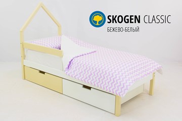 Детская кровать-домик мини Skogen бежево-белый в Туле