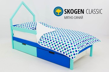 Кровать-домик мини Skogen мятно-синий в Туле