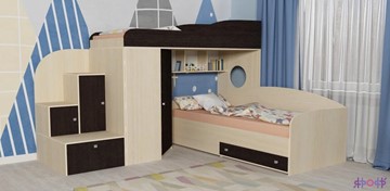 Детская кровать-шкаф Кадет-2, корпус Дуб, фасад Венге в Туле