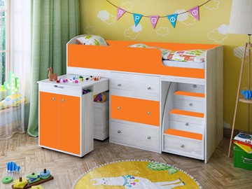 Детская кровать-шкаф Малыш 1600, корпус Винтерберг, фасад Оранжевый в Туле