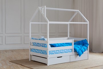 Детская кровать для мальчика Домик с ящиками, цвет белый в Туле