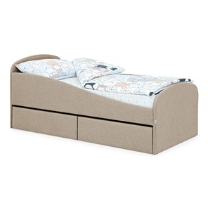 Кровать в детскую с ящиками Letmo 190х80 песочный (рогожка) в Туле
