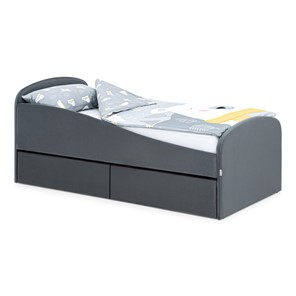 Мягкая кровать с ящиками Letmo 190х80 графит (велюр) в Туле