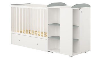 Кровать-трансформер детская с комодом POLINI Kids Ameli 800 Белый / Серый, серия AMELI в Туле