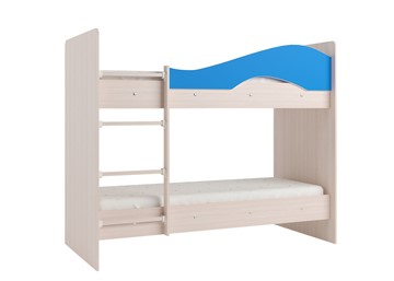 Детская 2-этажная кровать Мая на щитах, корпус Млечный дуб, фасад Синий в Туле