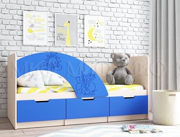 Детская кровать с бортиками Юниор-3, синий матовый в Туле