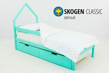 Кровать-домик детская мини Skogen мятная в Туле