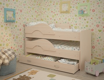 Детская кровать для мальчика Радуга 1.6 с ящиком, цвет Млечный дуб в Туле
