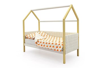 Кровать-домик детская «Svogen бежево-белый» мягкая в Туле