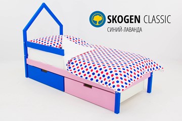 Детская кровать-домик мини Skogen синий-лаванда в Туле