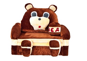 Детский диван Медведь с подушкой, ширина 120 см в Туле