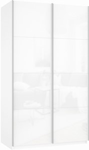 Шкаф-купе Прайм (Белое стекло/Белое стекло) 1200x570x2300, белый снег в Туле