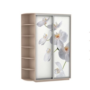Шкаф Экспресс 1700x600x2200, со стеллажом, Орхидея белая/дуб молочный в Туле