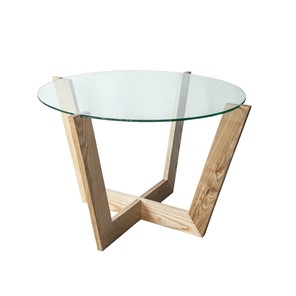 Журнальный столик Оникс-10, Натуральный массив/Прозрачное стекло в Туле