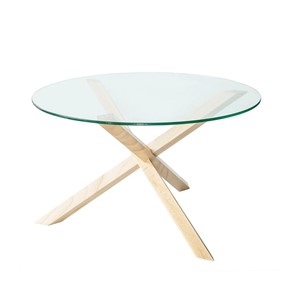 Стеклянный столик Оникс-3, Натуральный массив/Прозрачное стекло в Туле