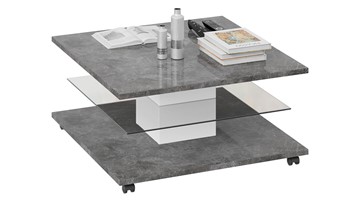 Квадратный столик Diamond тип 1 (Белый/Ателье темный глянец) в Туле