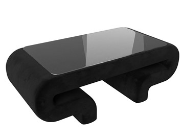 Стеклянный столик Волна, черный (велюр) в Туле