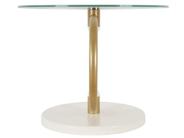 Стеклянный столик в зал Дуэт 13Н (золото-слоновая кость-прозрачное) в Туле