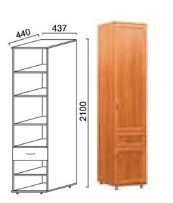 Шкаф 2-х створчатый Александра-1, ПР-4, шимо светлый, МДФ с кожзамом в Туле