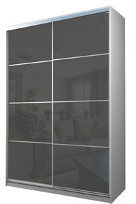 Шкаф 2-х дверный MAX МШ-23-6-16-22, Профиль Серебро/Цвет Белый/Oracal Темно-серый в Туле
