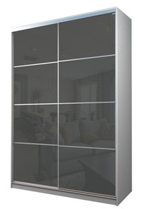 Шкаф 2-х дверный MAX МШ-25-6-18-22, Профиль Серебро/Цвет Белый/Oracal Темно-серый в Туле