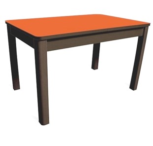 Кухонный стол Айсберг-05 СТ1, венге ЛДСП/стекло оранжевое/42 прямые массив венге в Туле