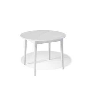 Обеденный раздвижной стол Kenner 1000M (Белый/Стекло белое сатин) в Туле