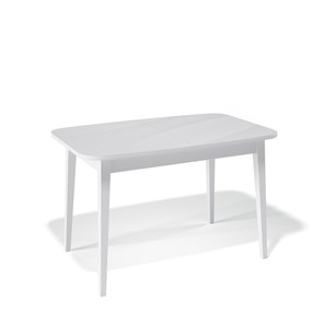Кухонный стол раздвижной Kenner 1200M (Белый/Стекло белое глянец) в Туле