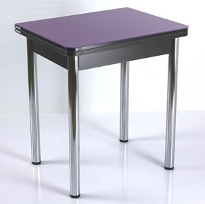 Кухонный пристенный стол СПА-02 СТ2, венге ЛДСП/стекло фиолетовый/39 прямые трубки хром в Туле
