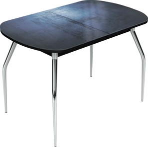 Кухонный раскладной стол Ривьера исп.2 хром №5 (Exclusive h149/черный) в Туле