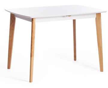 Небольшой стол Claire, дерево гевея/МДФ, 110+30x75x75 Белый/натуральный арт.15111 в Туле