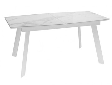 Раздвижной стол Dikline XLS160 мрамор белый глянец/ножки белые в Туле