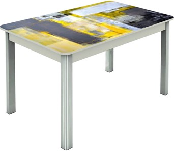 Кухонный раздвижной стол Гамбург исп.1 ноги метал. крашеные №23, Фотопечать (Текстура №51) в Туле