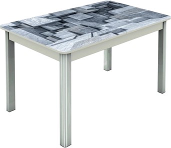 Кухонный раздвижной стол Гамбург исп.1 ноги метал. крашеные №23, Фотопечать (Текстура №74) в Туле