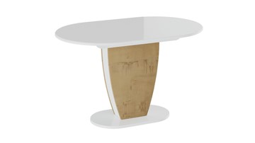 Обеденный овальный стол Монреаль тип 1 (Белый глянец/Бунратти) в Туле
