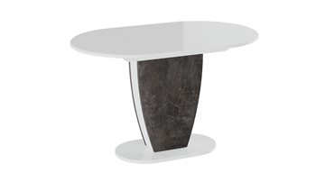 Овальный кухонный стол Монреаль тип 1 (Белый глянец/Моод темный) в Туле