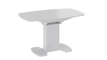 Кухонный стол раскладной Портофино (СМ(ТД)-105.02.11(1)), цвет Белый глянец/Стекло белое в Туле