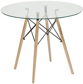 Кухонный обеденный стол CINDY GLASS (mod.80GLASS) металл/стекло, D80х75см, прозрачный арт.13068 в Туле