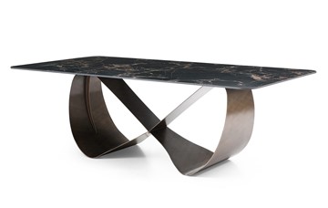 Керамический обеденный стол DT9305FCI (240) черный керамика/бронзовый в Туле
