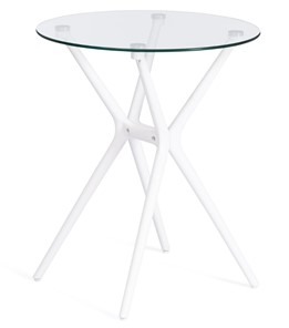 Стеклянный обеденный стол PARNAVAZ (mod. 29) пластик/стекло, 60х60х70,5 прозрачный/белый арт.19697 в Туле