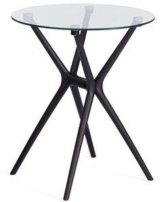 Стеклянный стол PARNAVAZ (mod. 29) пластик/стекло, 60х60х70,5 прозрачный/черный арт.19698 в Туле