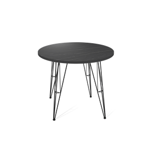 Обеденный круглый стол SHT-TU10 / SHT-TT 80 ЛДСП (камень пьетра гриджио черный/черный) в Туле