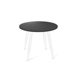 Круглый стол на кухню SHT-TU14 / SHT-TT 80 ЛДСП (камень пьетра гриджио черный/белый муар) в Туле
