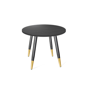 Круглый стол на кухню SHT-TU14 / SHT-TT 80 ЛДСП (камень пьетра гриджио черный/черный муар/золото) в Туле
