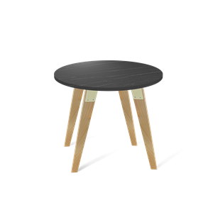 Круглый стол на кухню SHT-TU16 / SHT-TT 80 ЛДСП (камень пьетра гриджио черный/прозрачный лак) в Туле