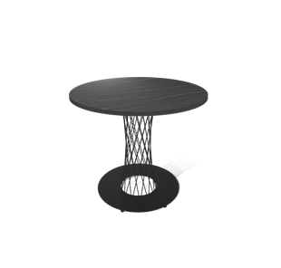 Круглый кухонный стол SHT-TU3-1 / SHT-TT 80 ЛДСП (камень пьетра гриджио черный/черный муар) в Туле