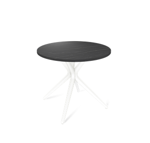 Круглый кухонный стол SHT-TU30 / SHT-TT 80 ЛДСП (камень пьетра гриджио черный/белый) в Туле