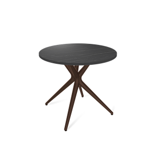 Круглый стол на кухню SHT-TU30 / SHT-TT 80 ЛДСП (камень пьетра гриджио черный/коричневый) в Туле