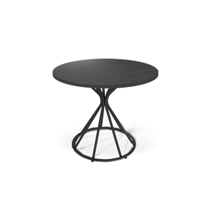 Круглый стол на кухню SHT-TU4-1 / SHT-TT 80 ЛДСП (камень пьетра гриджио черный/черный муар) в Туле