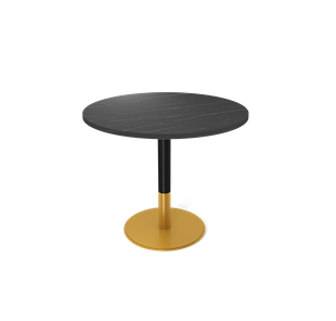 Круглый кухонный стол SHT-TU43 / SHT-TT 80 ЛДСП (камень пьетра гриджио черный/черный муар/золото) в Туле